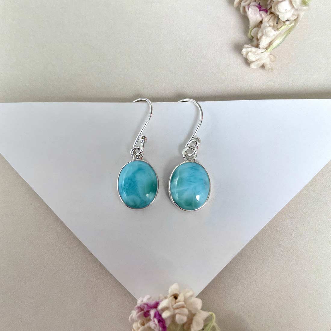 Larimar Earring-(LAR-E-2184.)