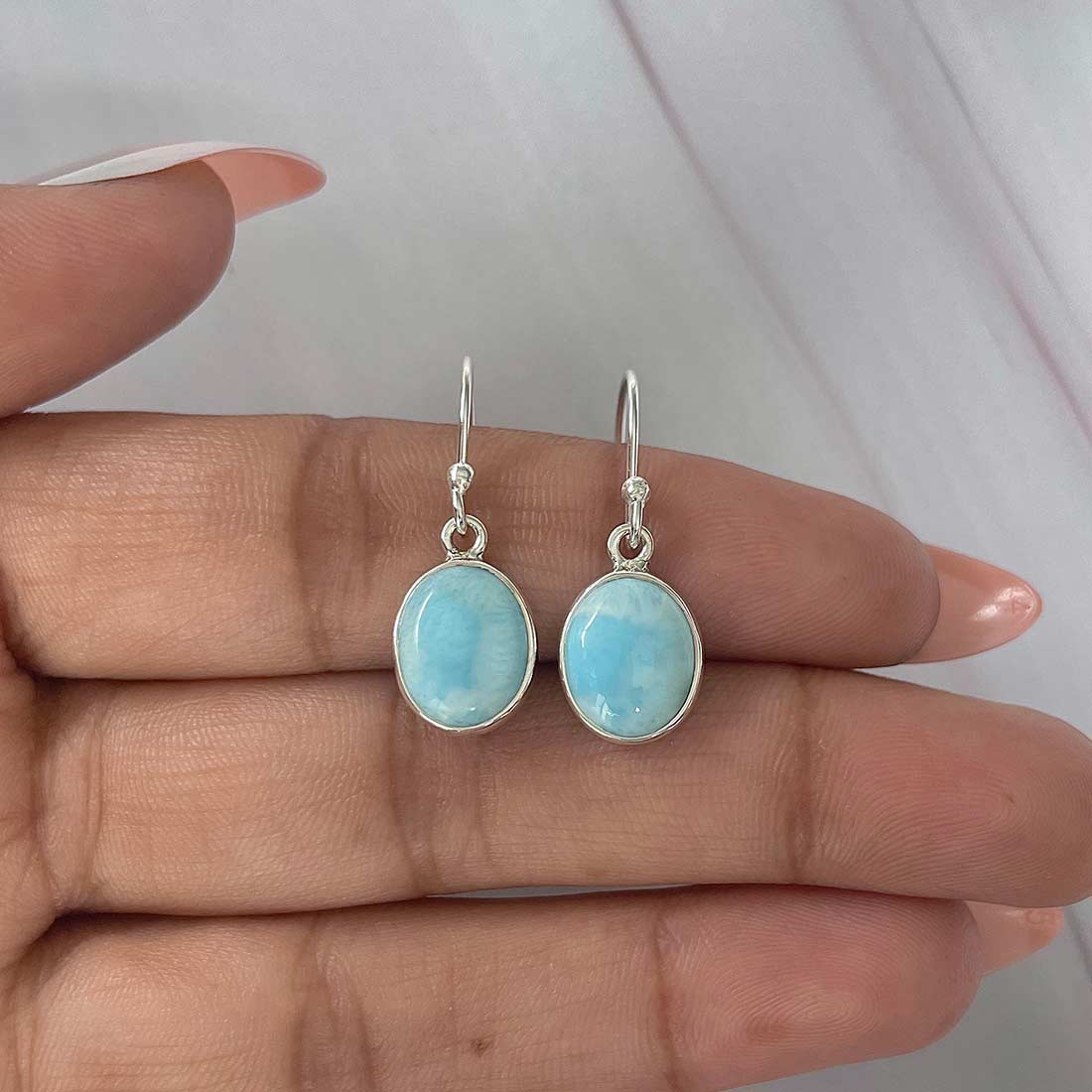 Larimar Earring-(LAR-E-2185.)