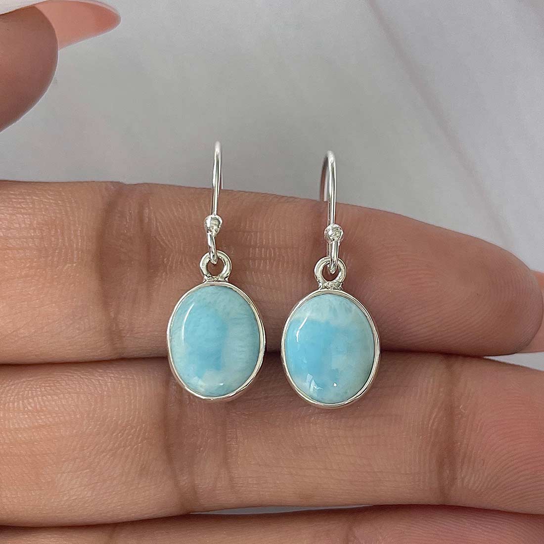 Larimar Earring-(LAR-E-2185.)