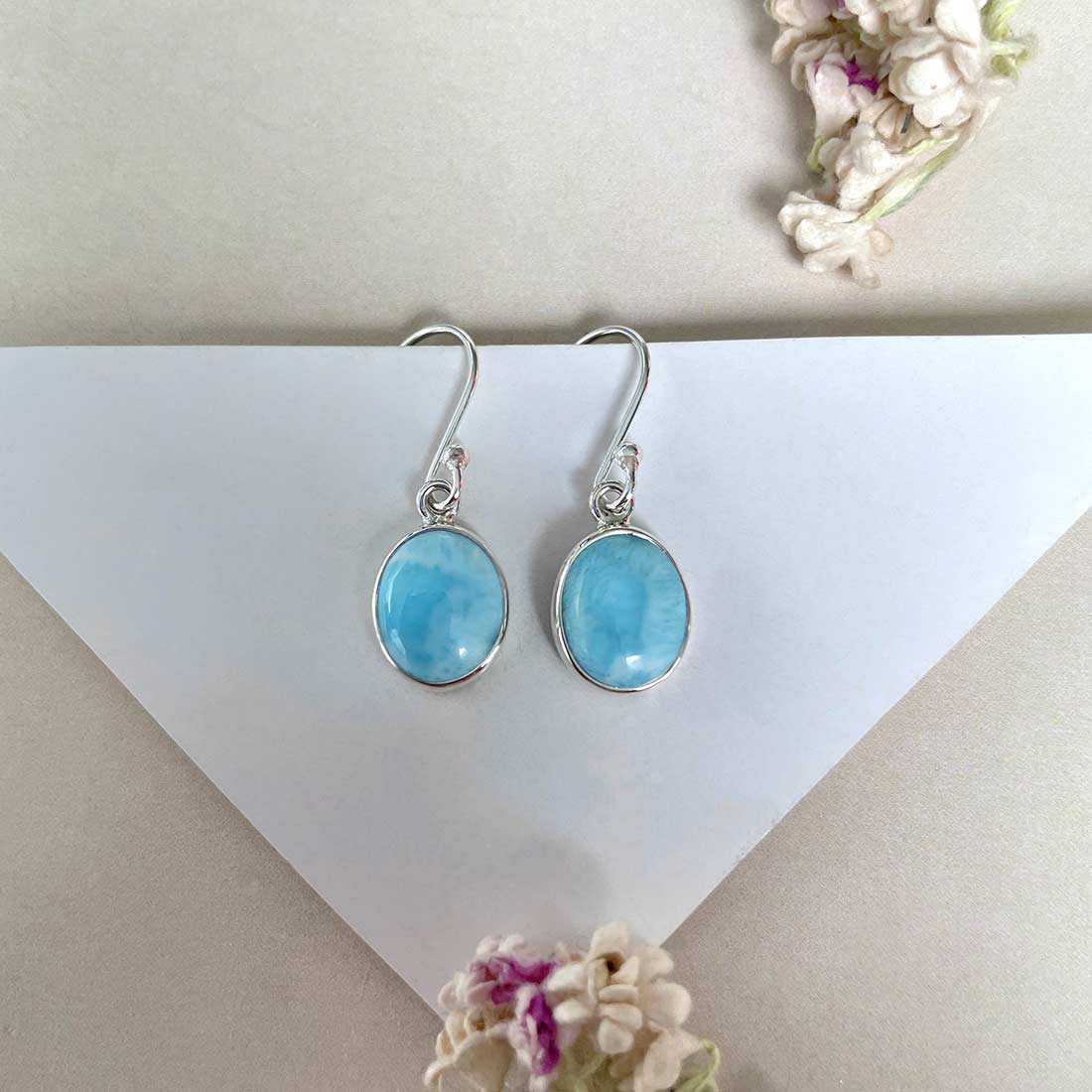 Larimar Earring-(LAR-E-2185.)