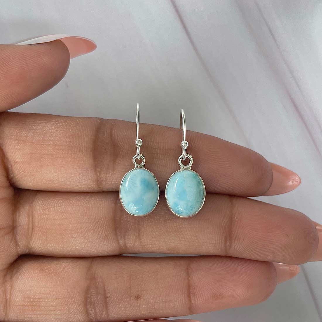Larimar Earring-(LAR-E-2186.)