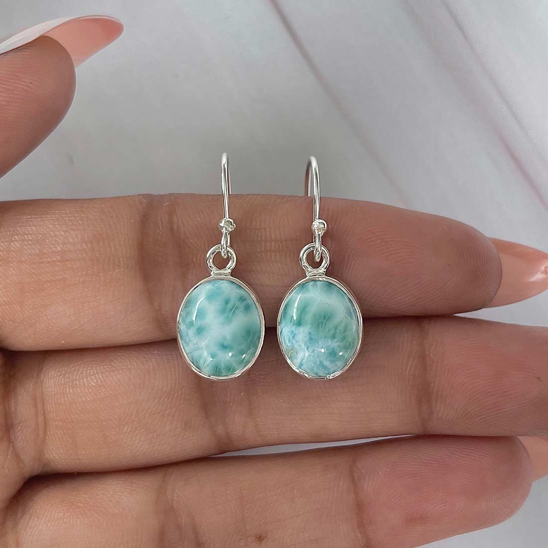 Larimar Earring-(LAR-E-2187.)