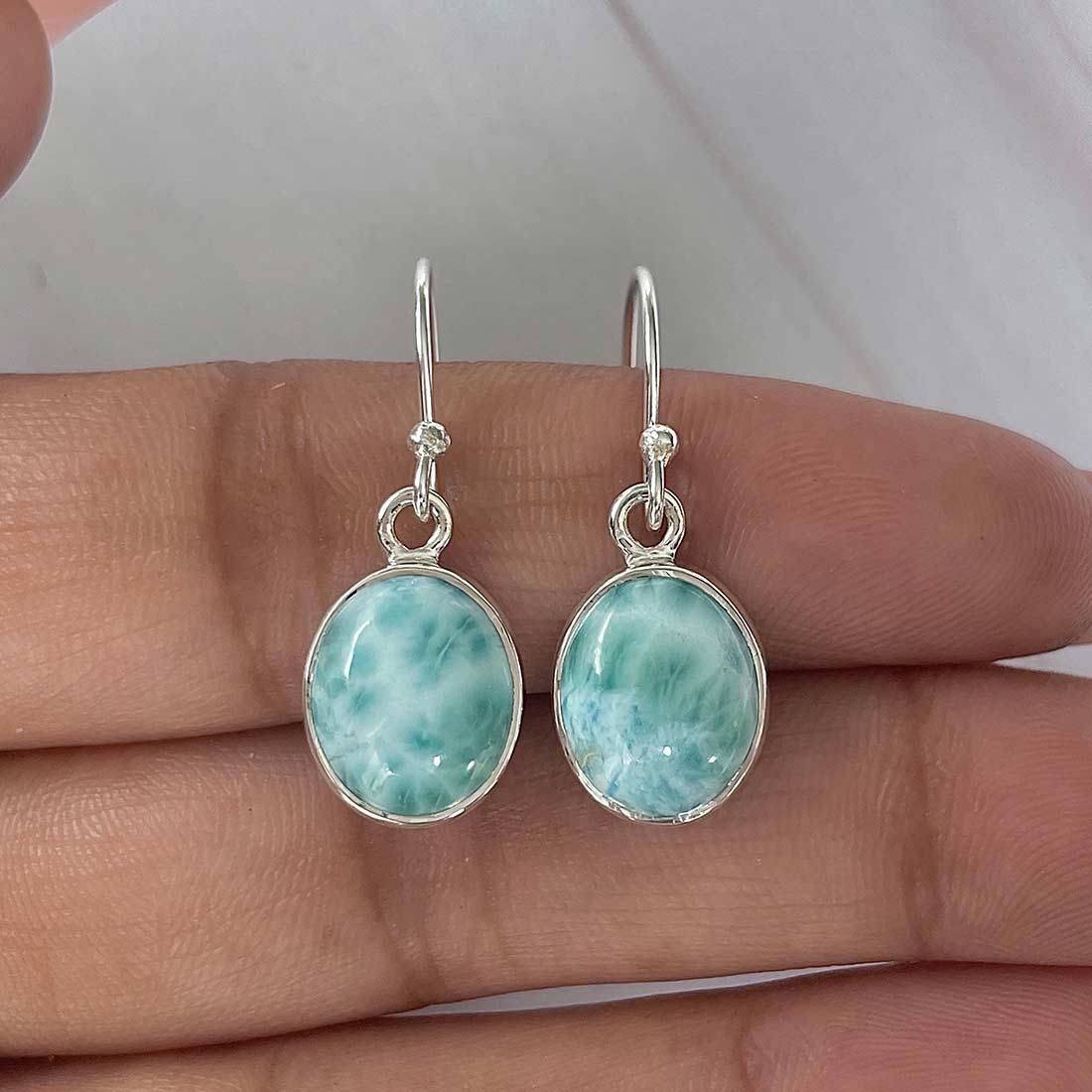 Larimar Earring-(LAR-E-2187.)