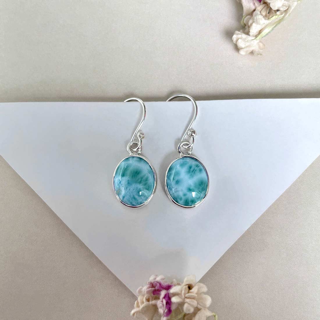 Larimar Earring-(LAR-E-2187.)