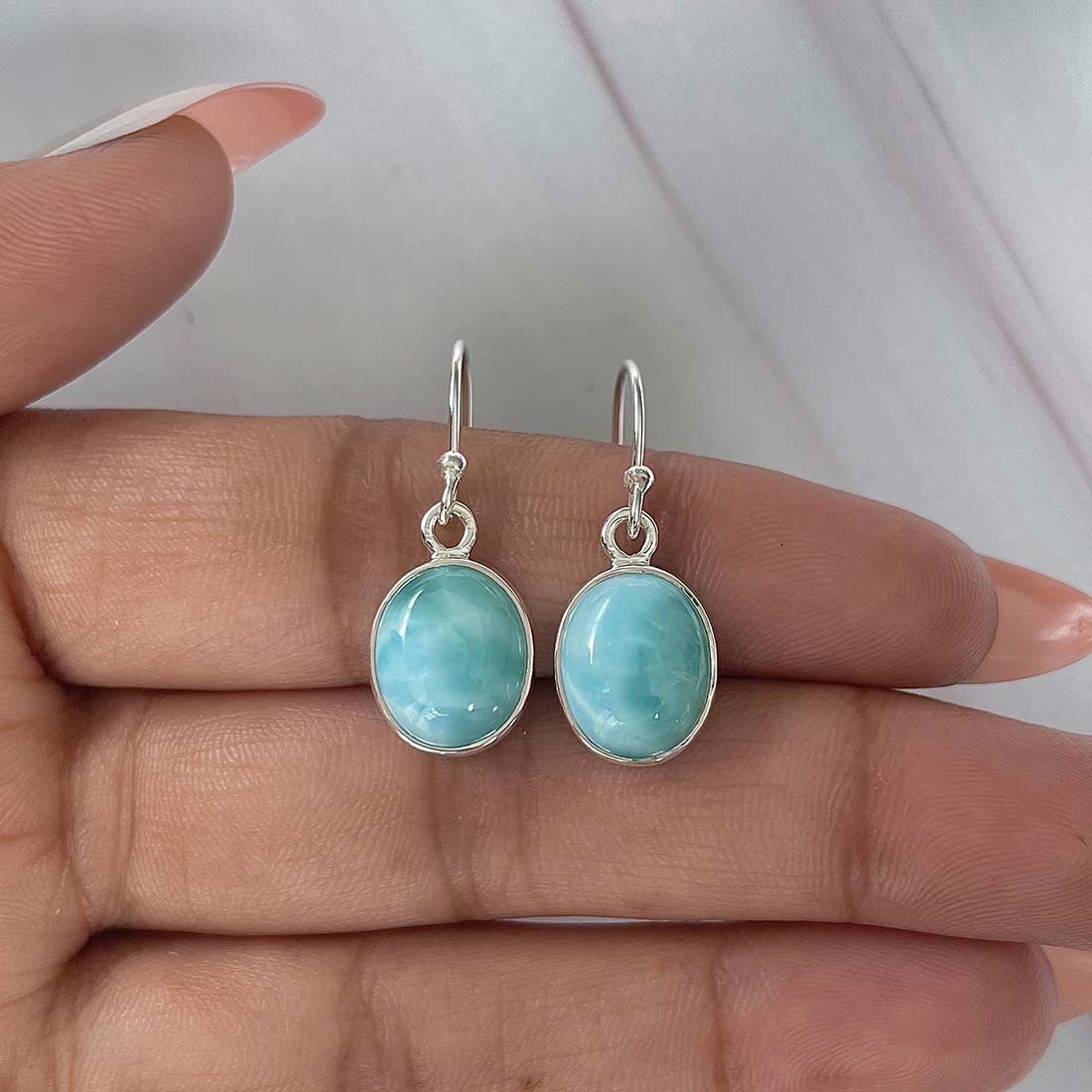 Larimar Earring-(LAR-E-2188.)