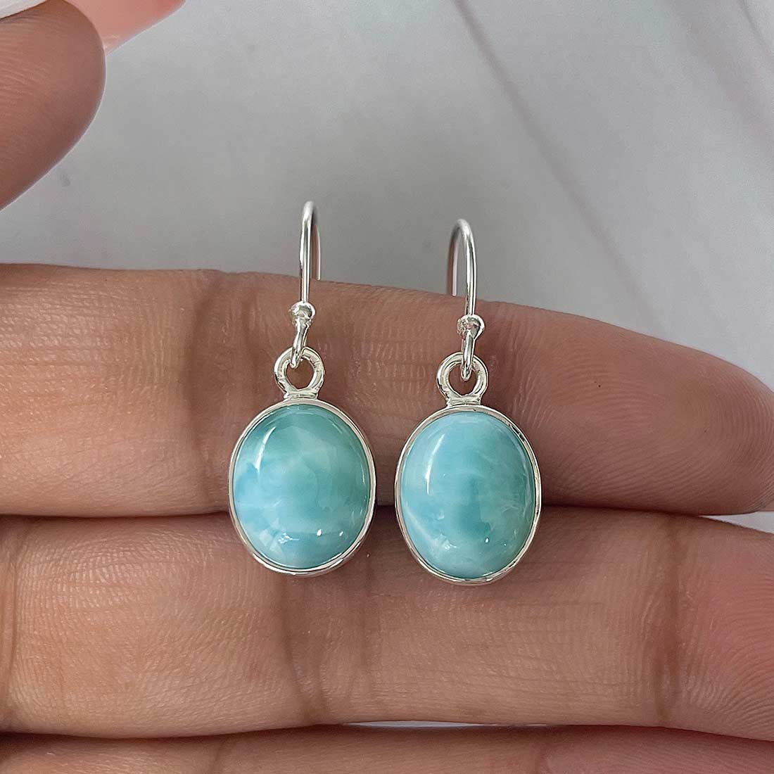 Larimar Earring-(LAR-E-2188.)