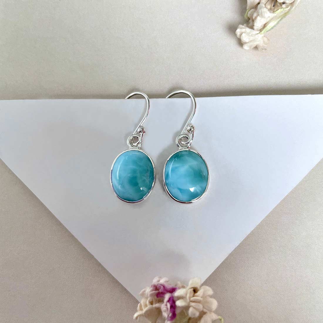 Larimar Earring-(LAR-E-2188.)