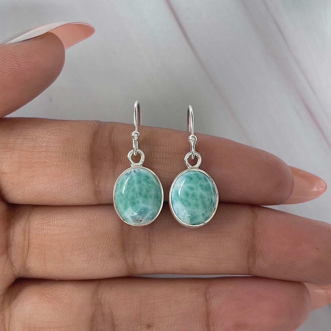 Larimar Earring-(LAR-E-2189.)