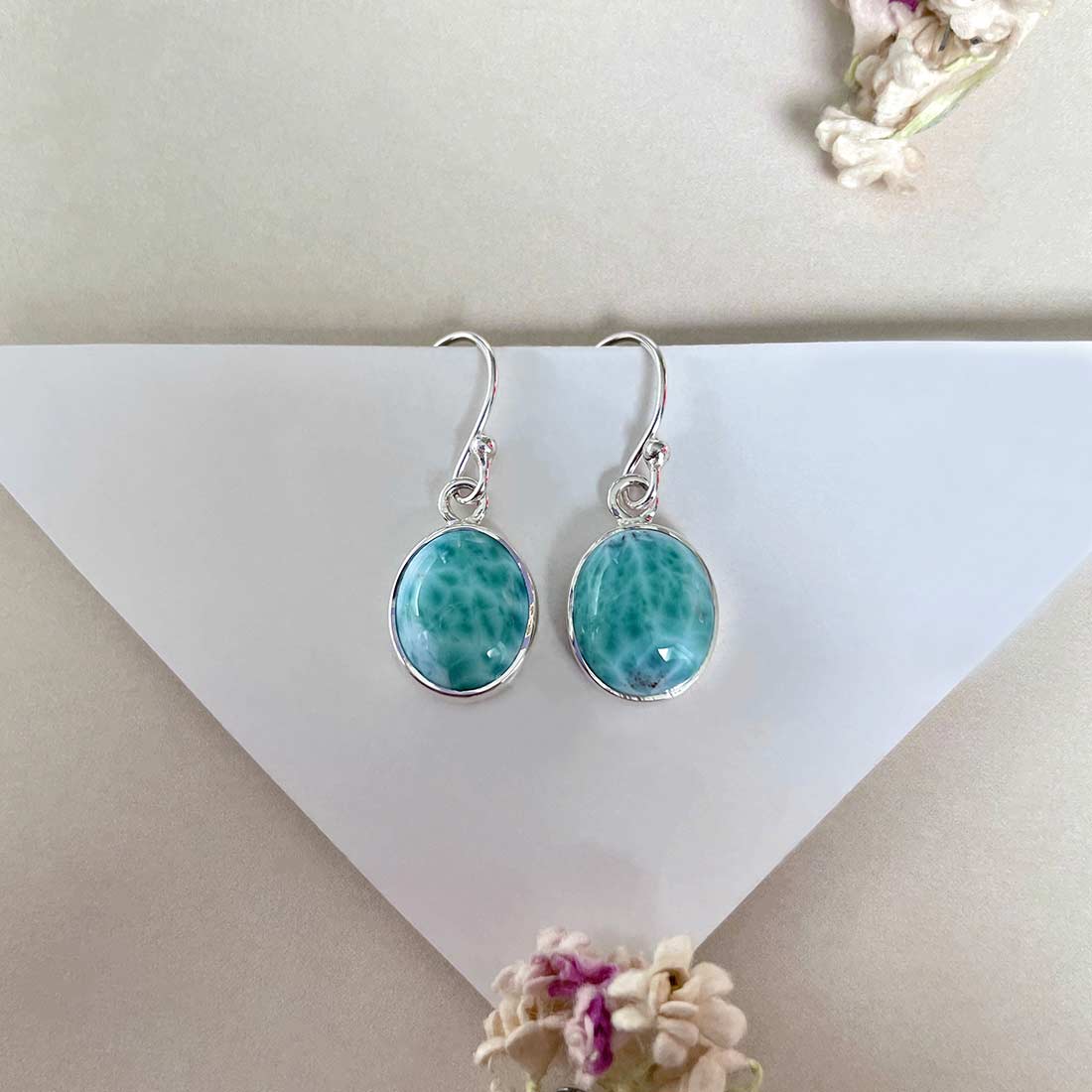 Larimar Earring-(LAR-E-2189.)