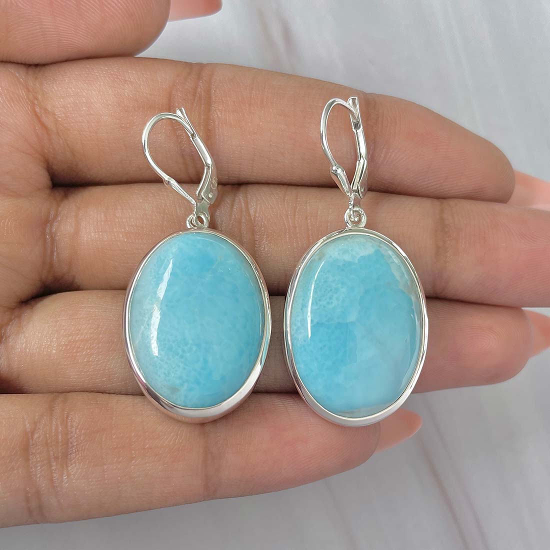 Larimar Earring-(LAR-E-219.)
