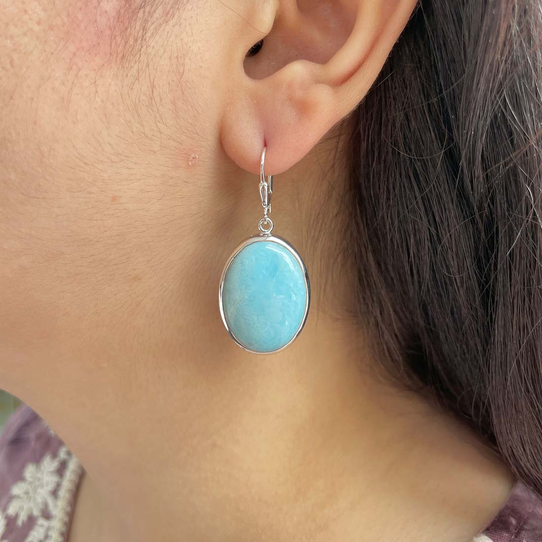 Larimar Earring-(LAR-E-219.)