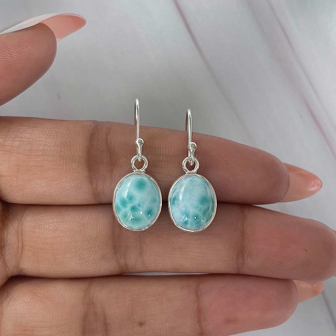 Larimar Earring-(LAR-E-2190.)