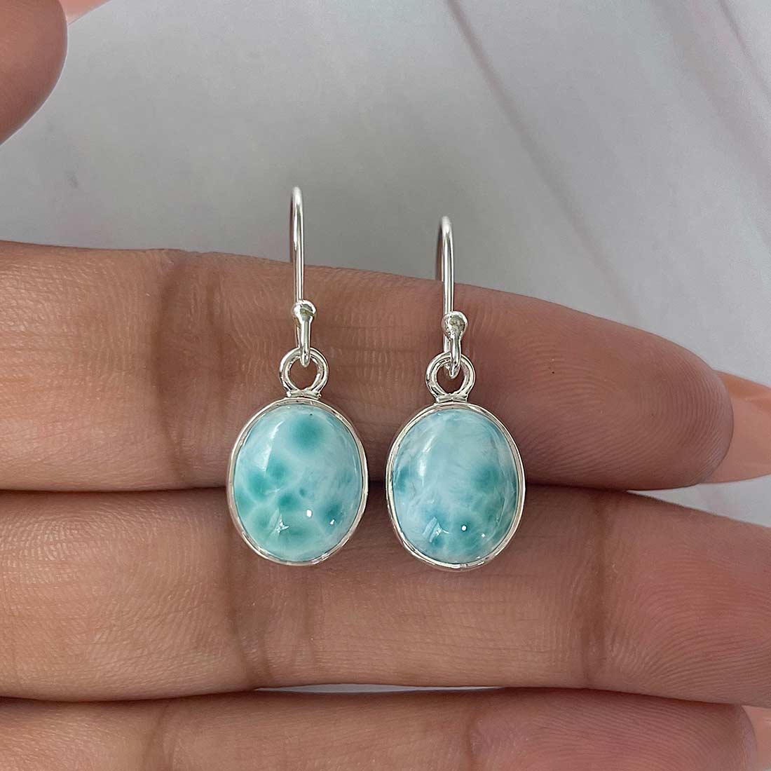 Larimar Earring-(LAR-E-2190.)