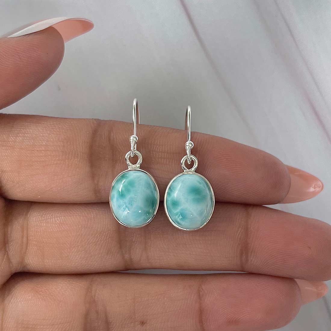 Larimar Earring-(LAR-E-2191.)