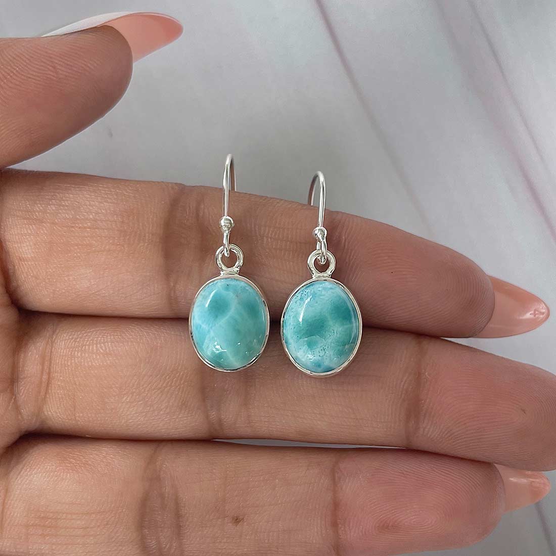 Larimar Earring-(LAR-E-2192.)