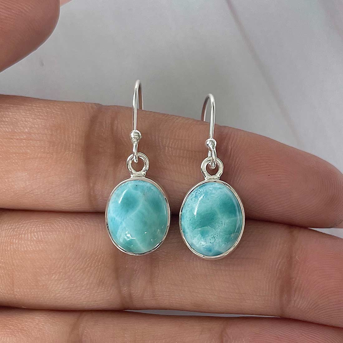 Larimar Earring-(LAR-E-2192.)