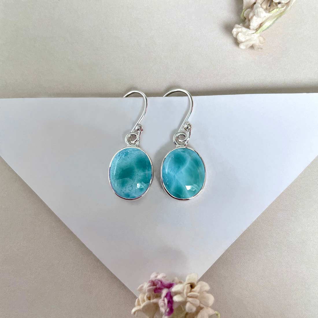 Larimar Earring-(LAR-E-2192.)