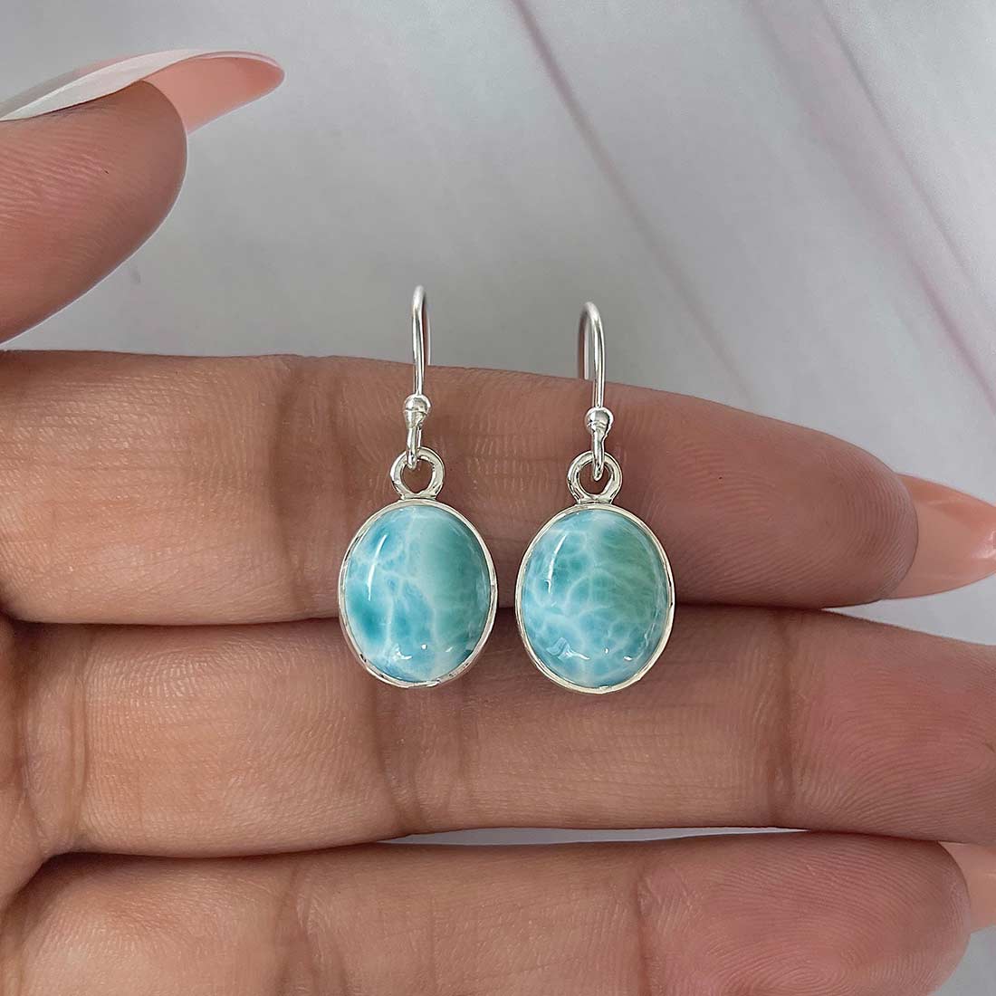 Larimar Earring-(LAR-E-2193.)