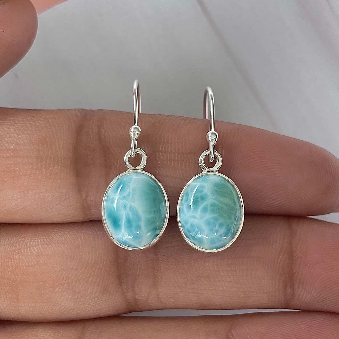 Larimar Earring-(LAR-E-2193.)