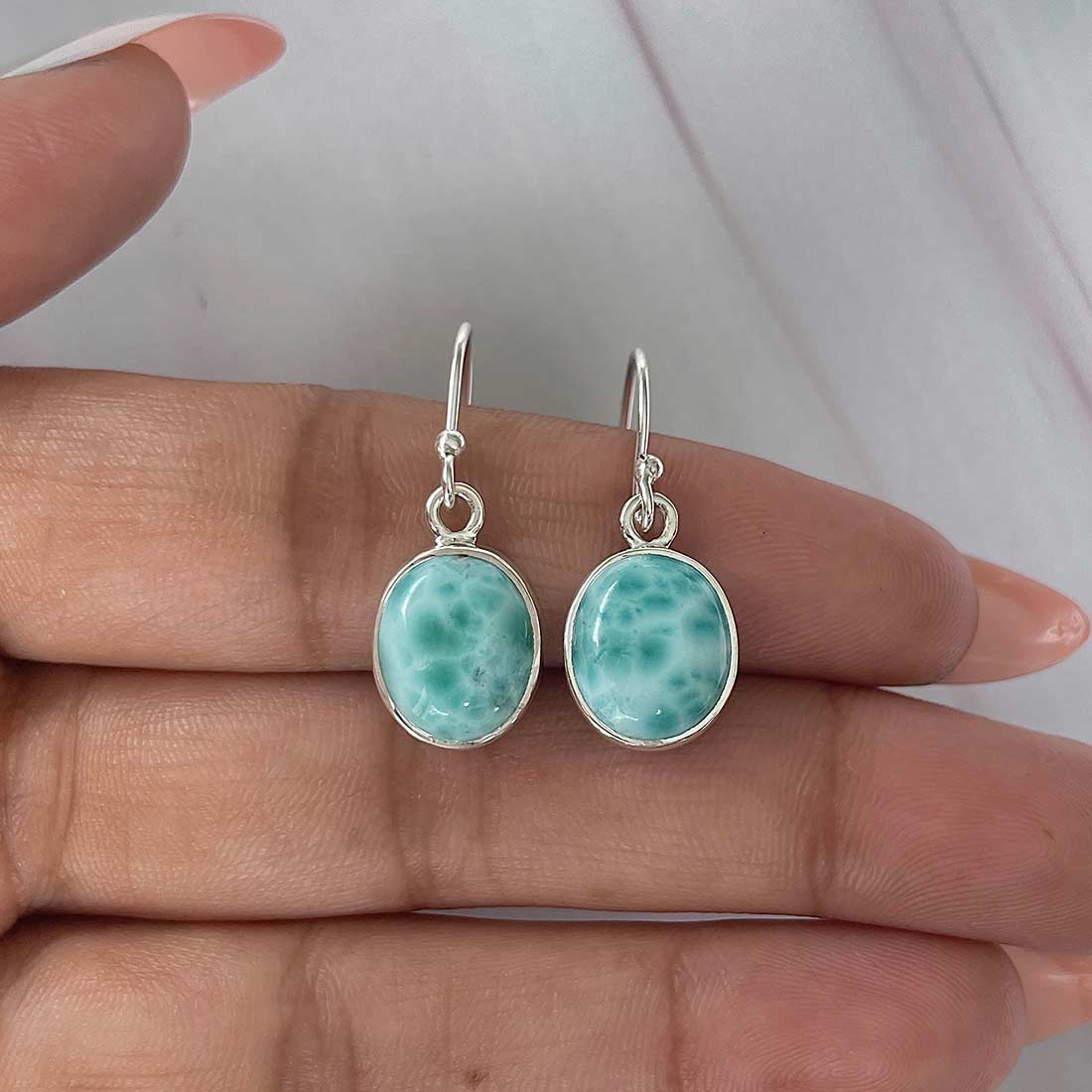 Larimar Earring-(LAR-E-2194.)