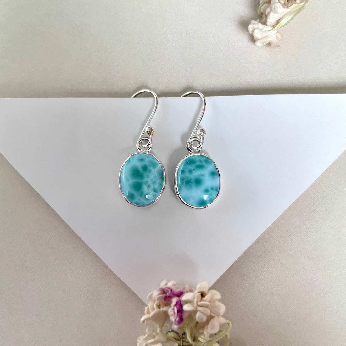 Larimar Earring-(LAR-E-2194.)