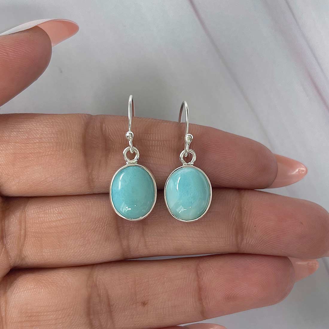 Larimar Earring-(LAR-E-2195.)