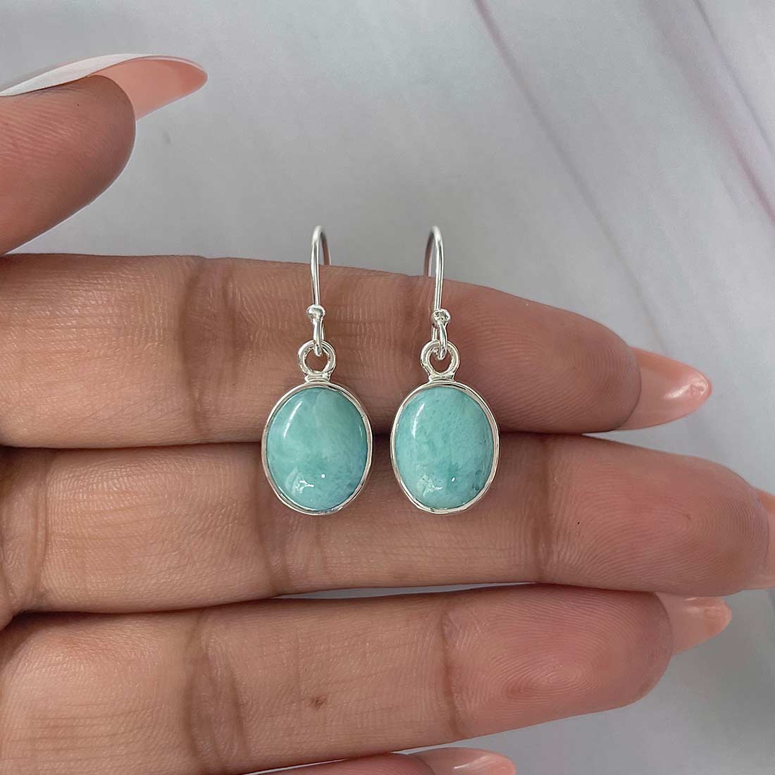 Larimar Earring-(LAR-E-2196.)