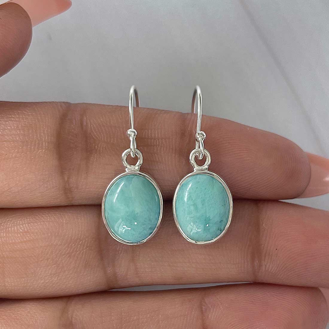 Larimar Earring-(LAR-E-2196.)