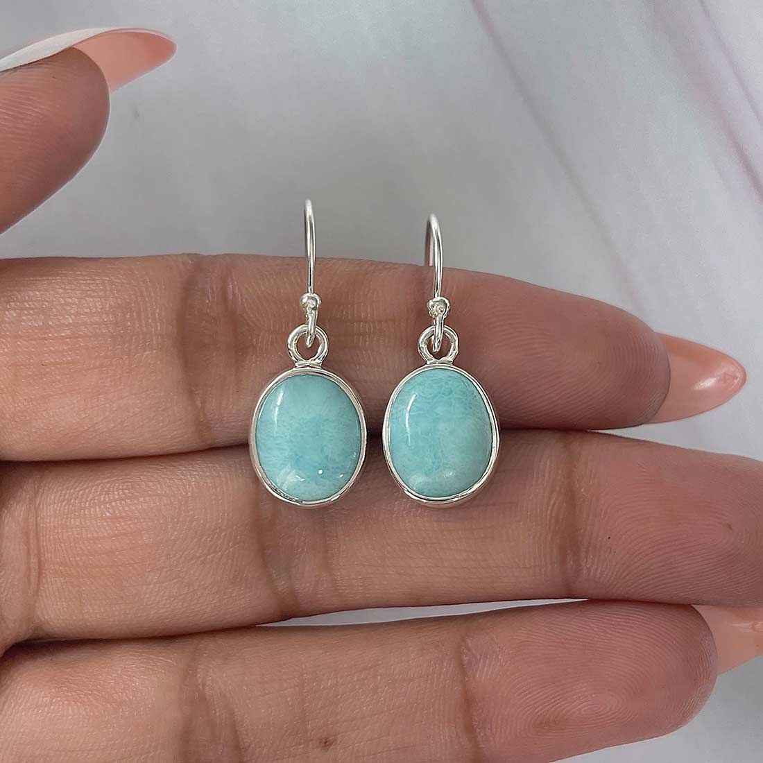 Larimar Earring-(LAR-E-2197.)