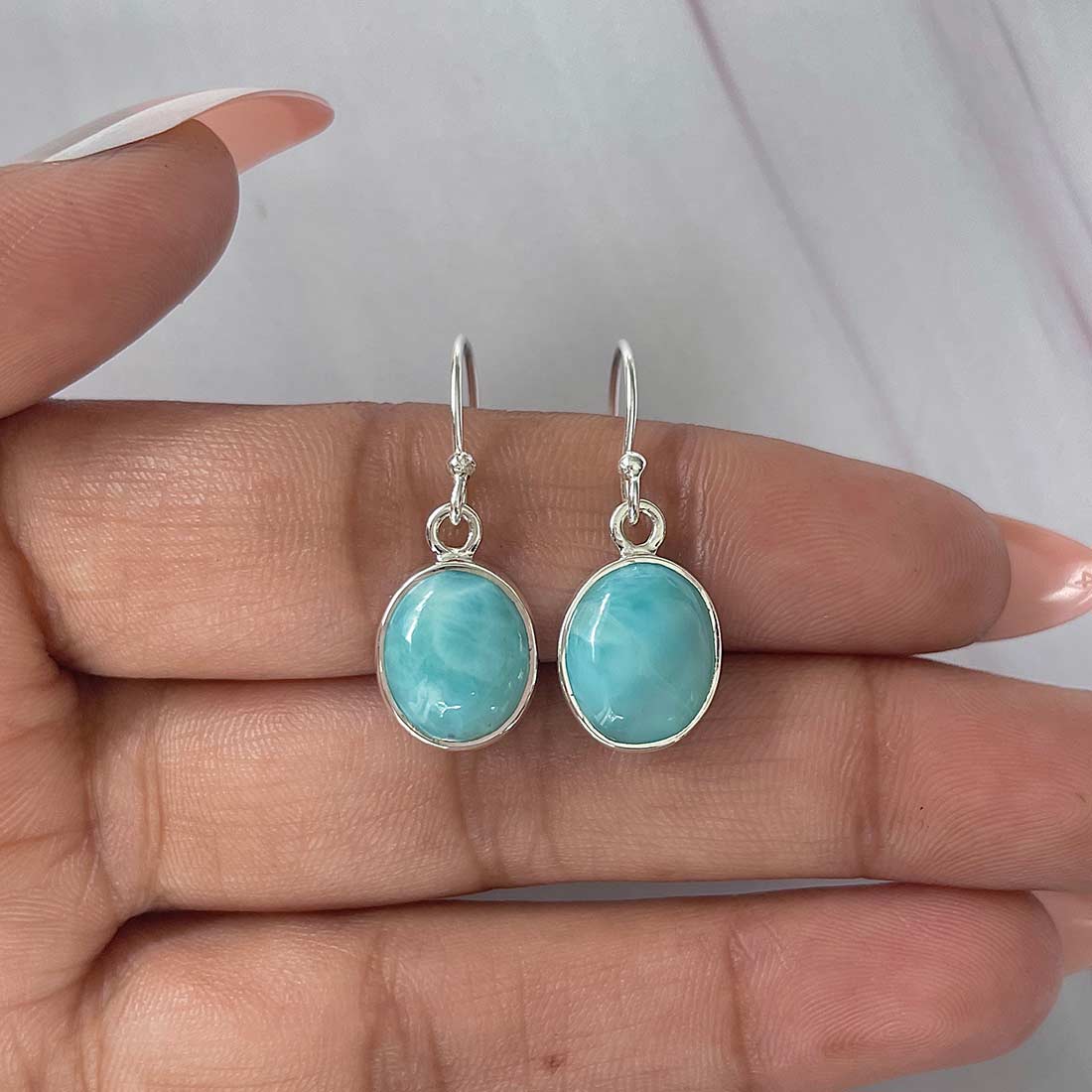 Larimar Earring-(LAR-E-2198.)