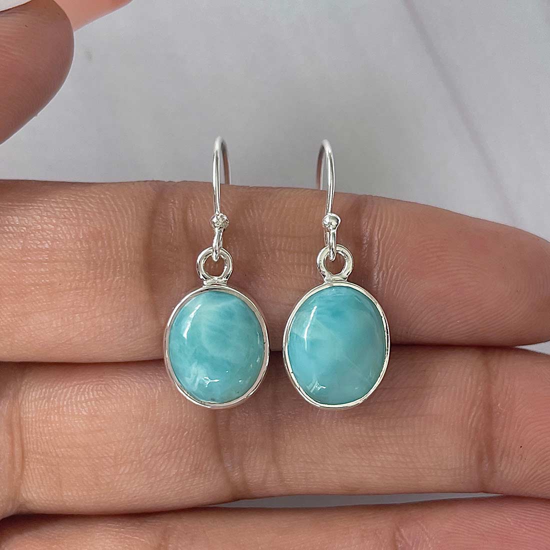 Larimar Earring-(LAR-E-2198.)