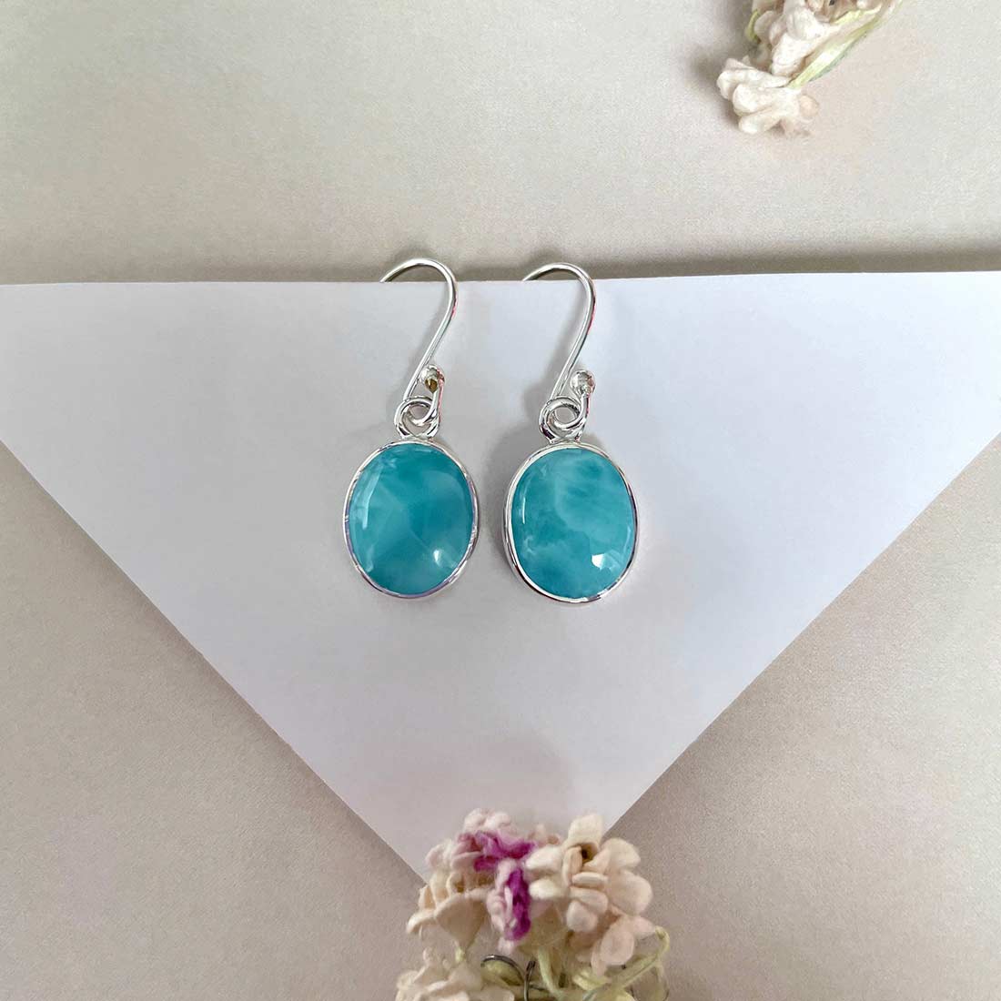Larimar Earring-(LAR-E-2198.)
