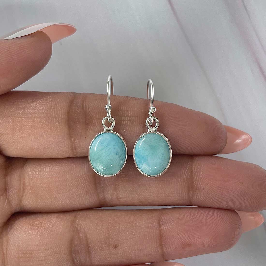 Larimar Earring-(LAR-E-2199.)