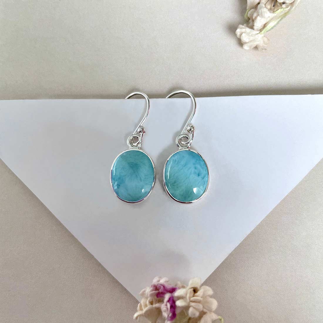 Larimar Earring-(LAR-E-2199.)