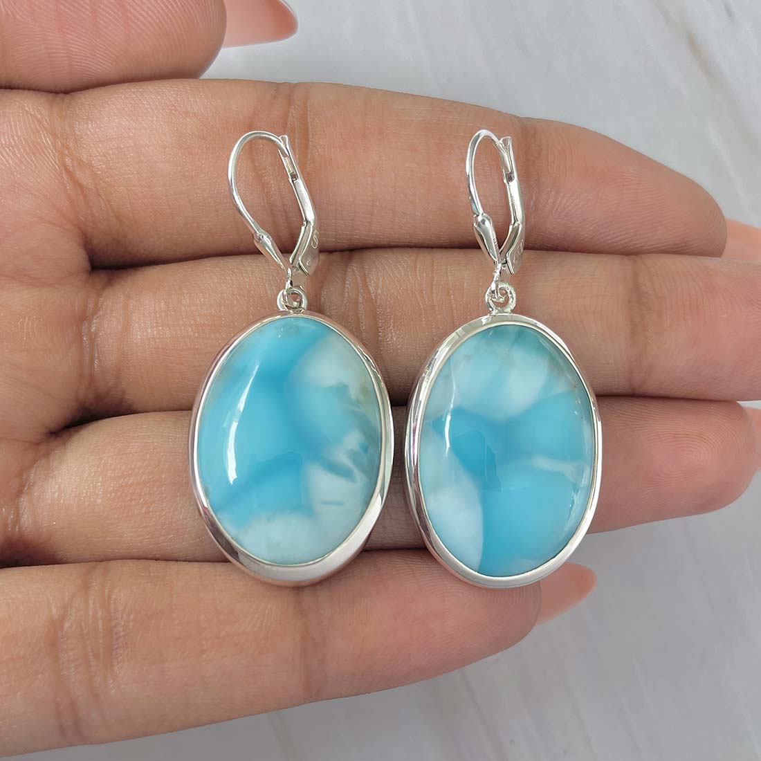 Larimar Earring-(LAR-E-220.)