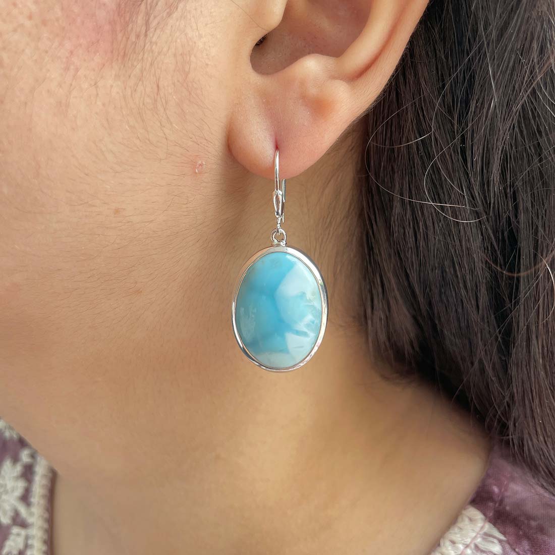 Larimar Earring-(LAR-E-220.)