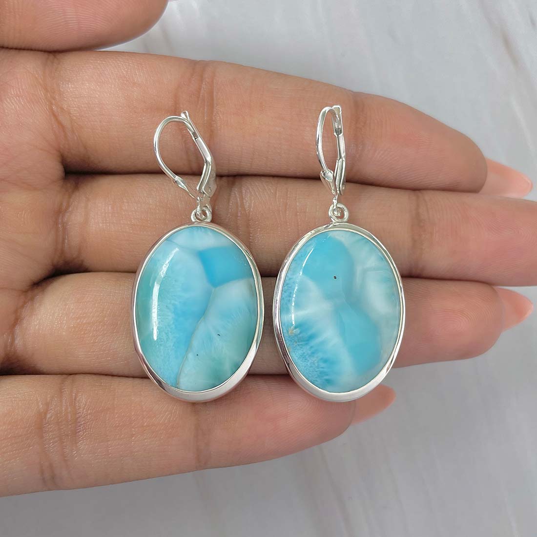 Larimar Earring-(LAR-E-221.)
