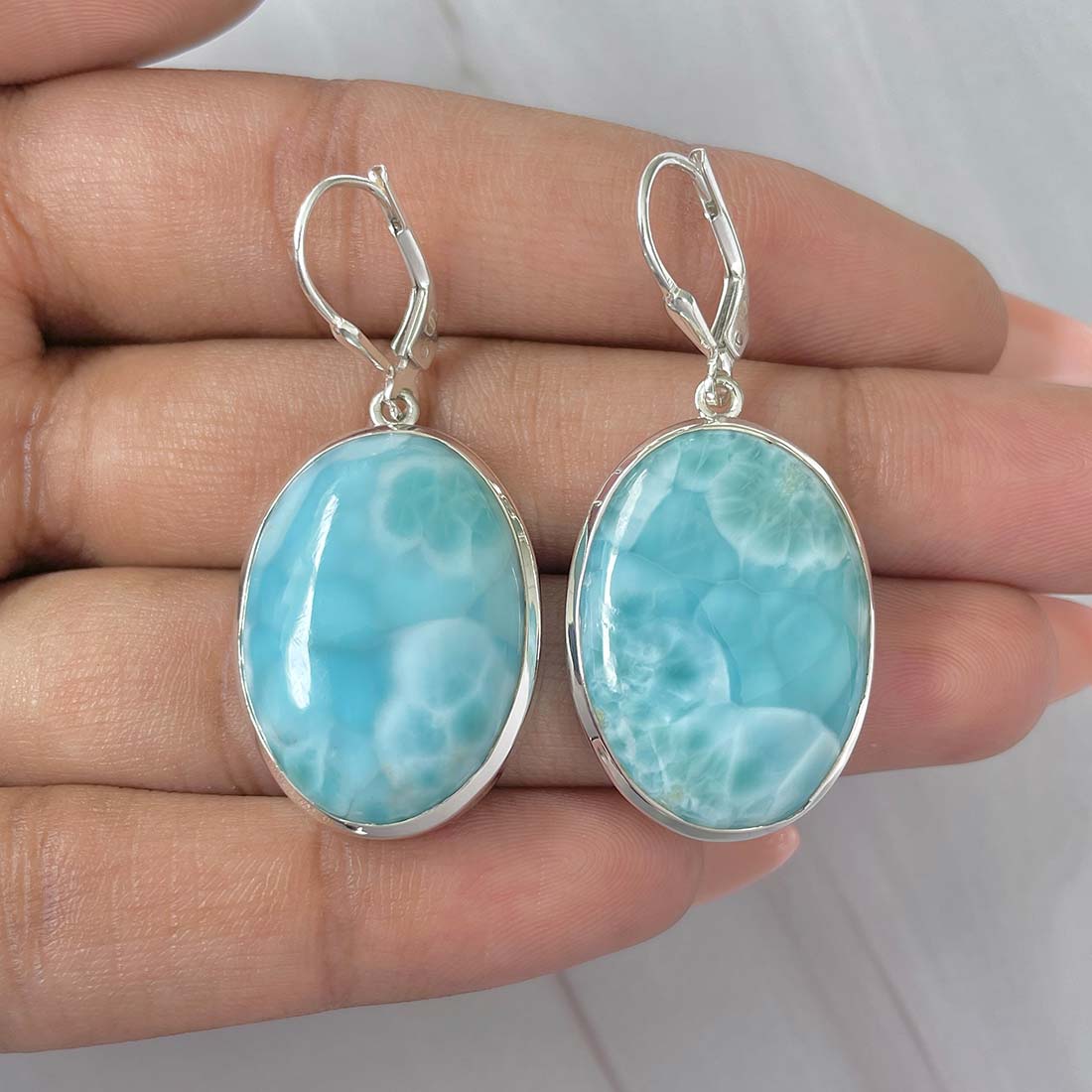 Larimar Earring-(LAR-E-223.)