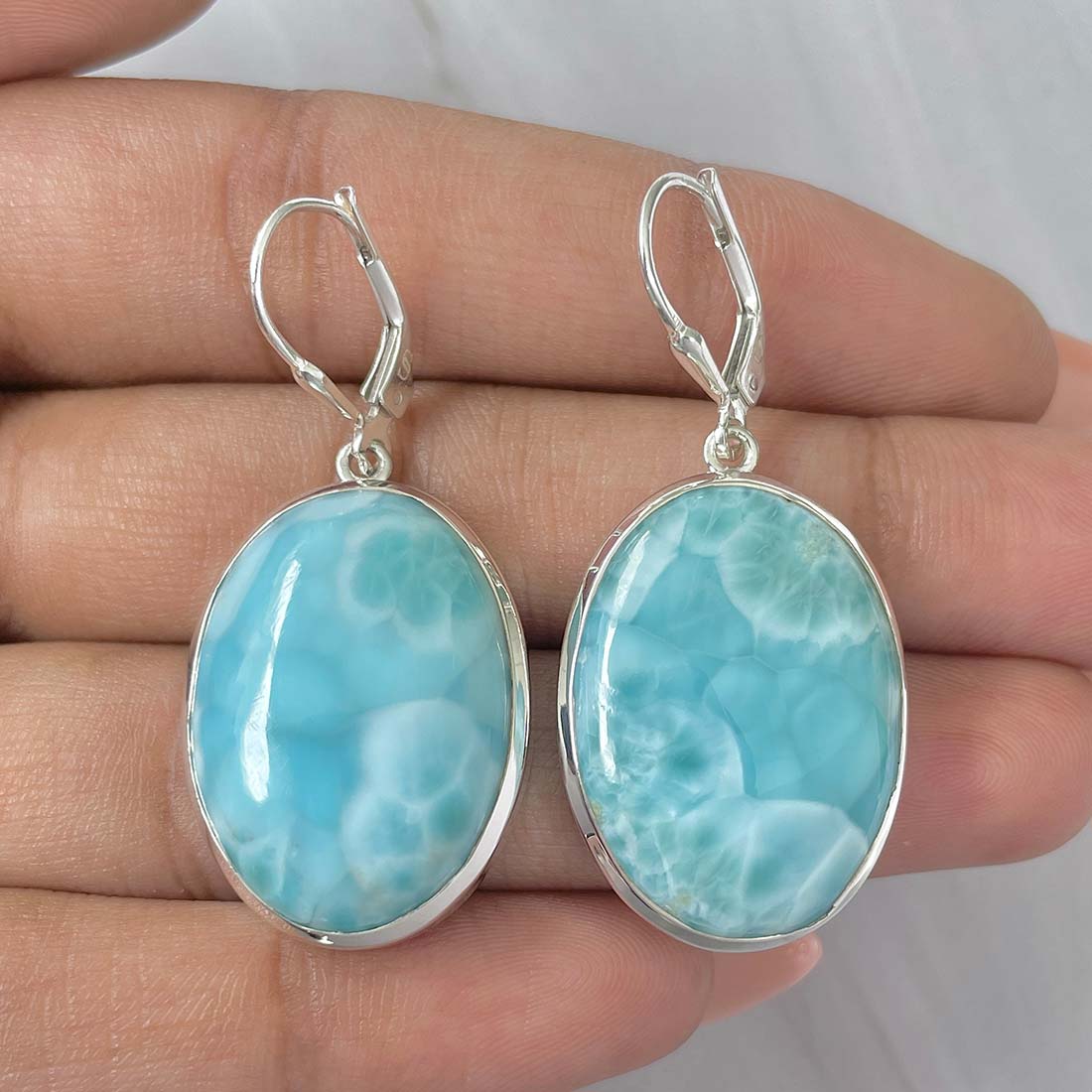 Larimar Earring-(LAR-E-223.)