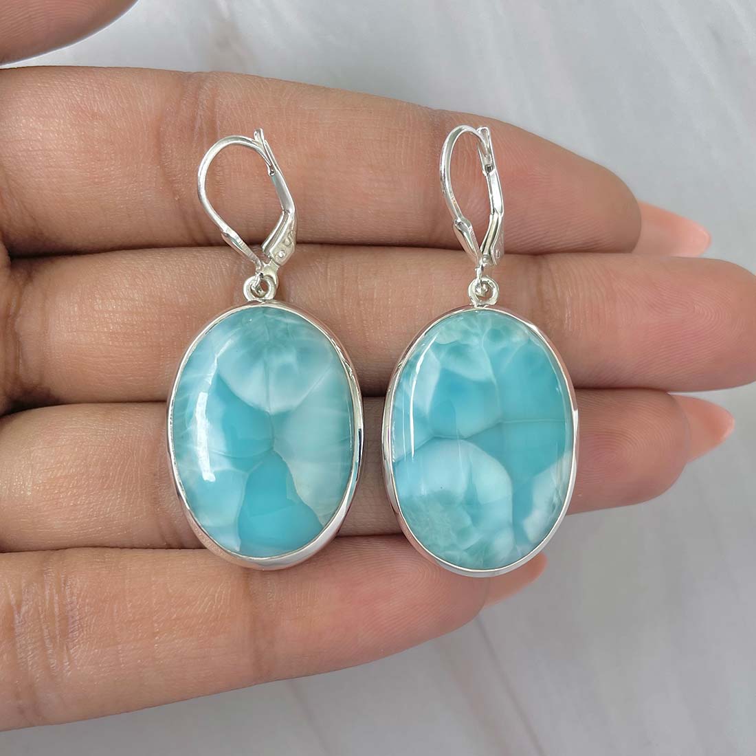 Larimar Earring-(LAR-E-224.)
