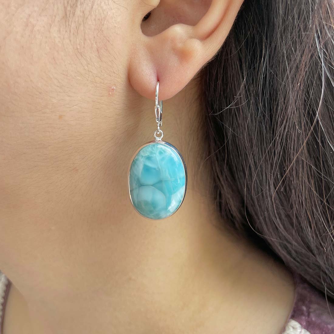 Larimar Earring-(LAR-E-224.)