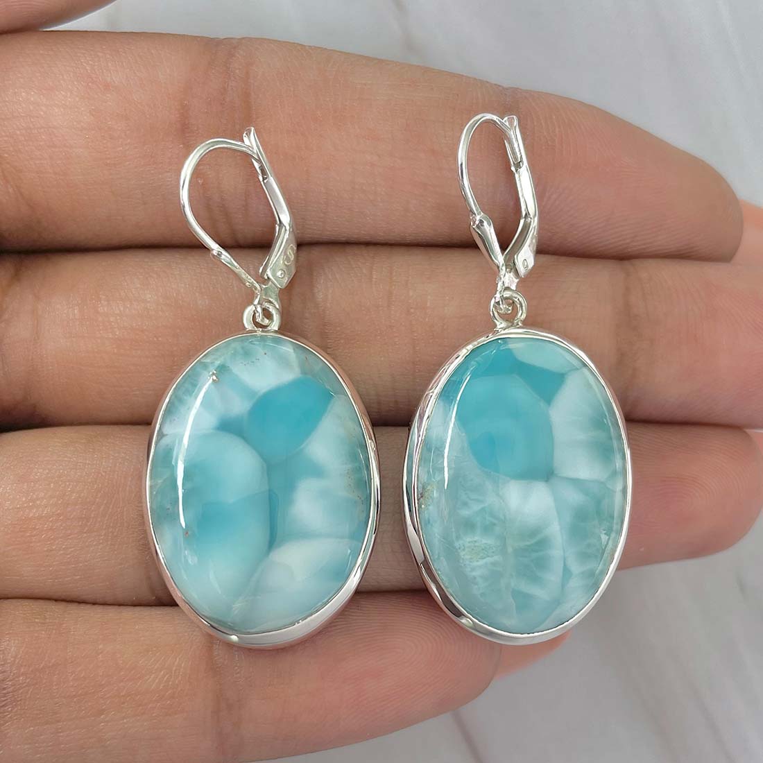 Larimar Earring-(LAR-E-225.)