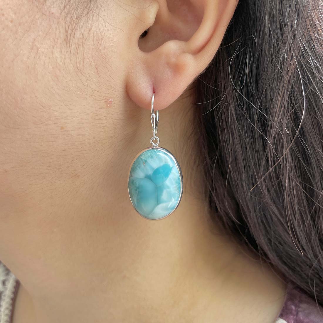 Larimar Earring-(LAR-E-225.)