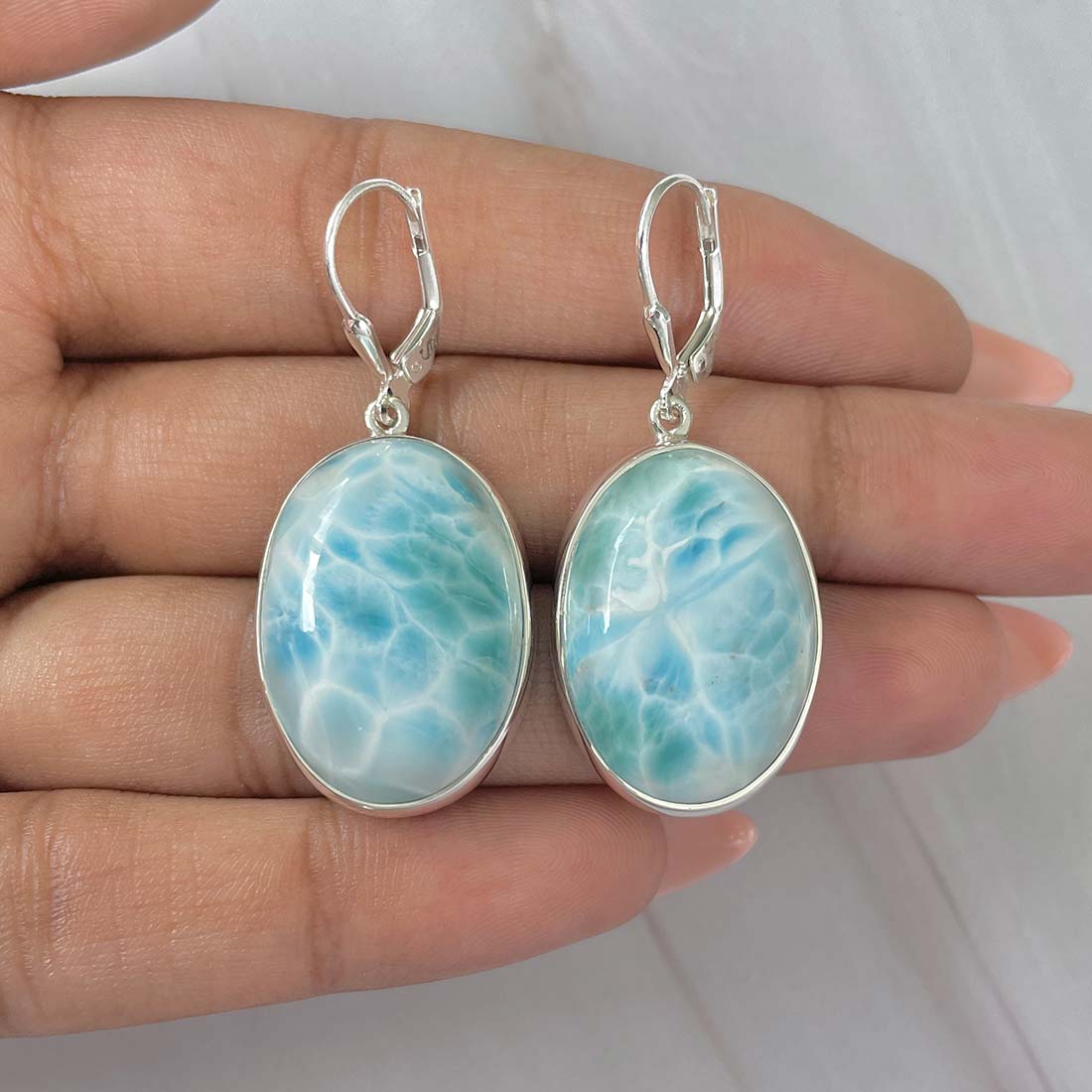 Larimar Earring-(LAR-E-226.)
