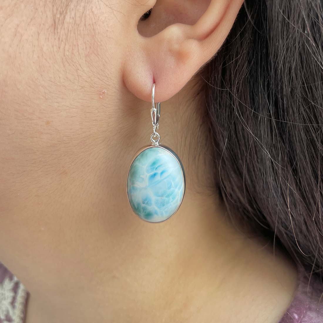 Larimar Earring-(LAR-E-226.)