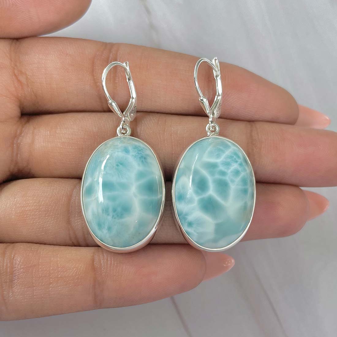 Larimar Earring-(LAR-E-227.)