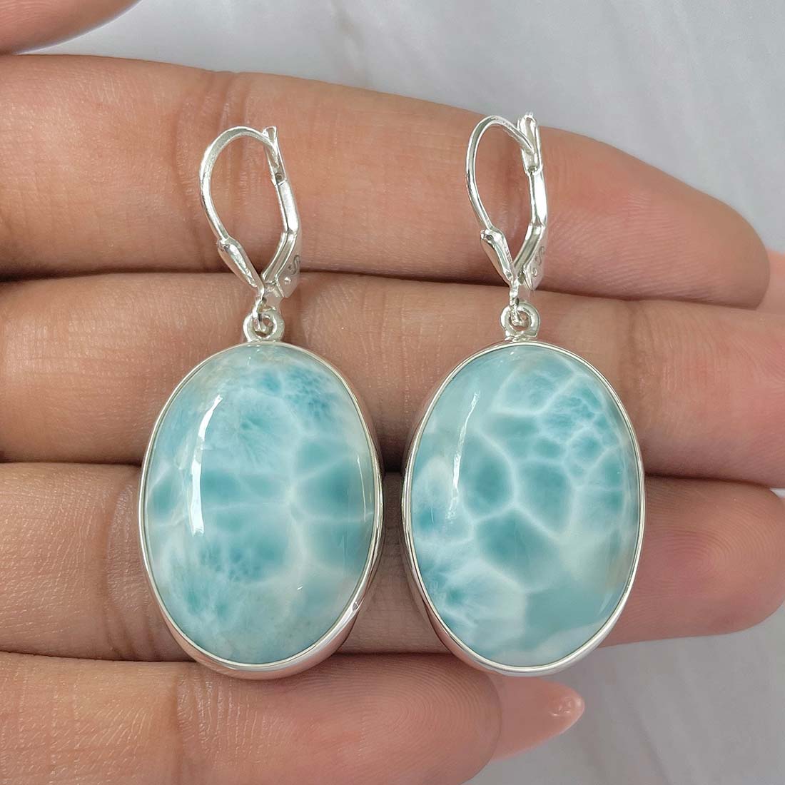 Larimar Earring-(LAR-E-227.)