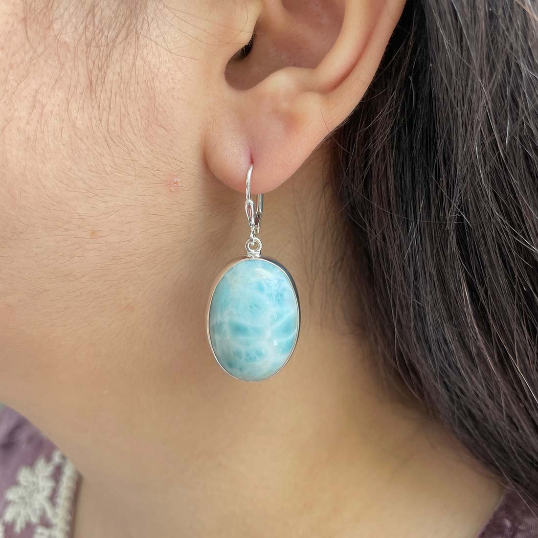 Larimar Earring-(LAR-E-227.)