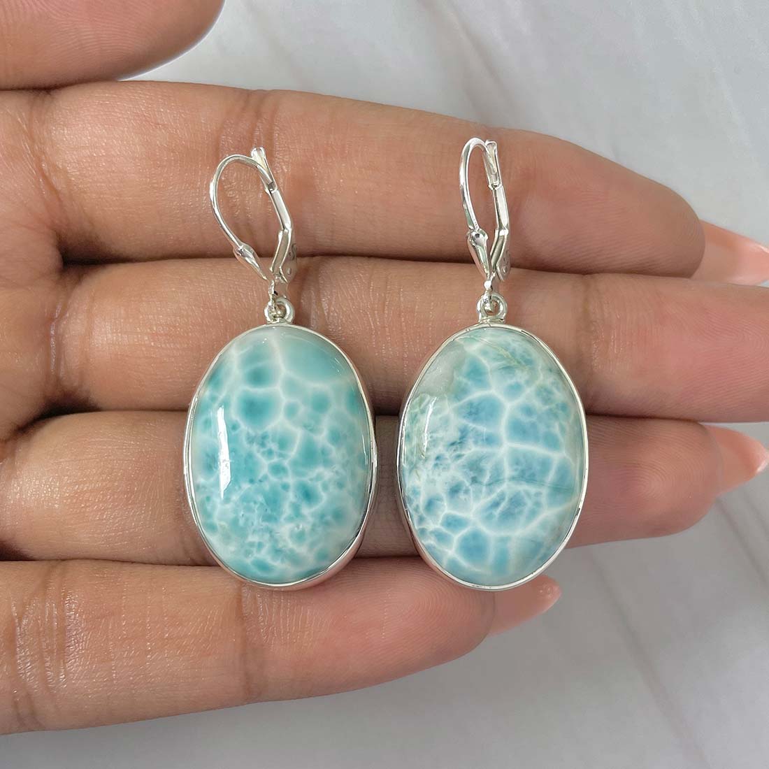 Larimar Earring-(LAR-E-228.)