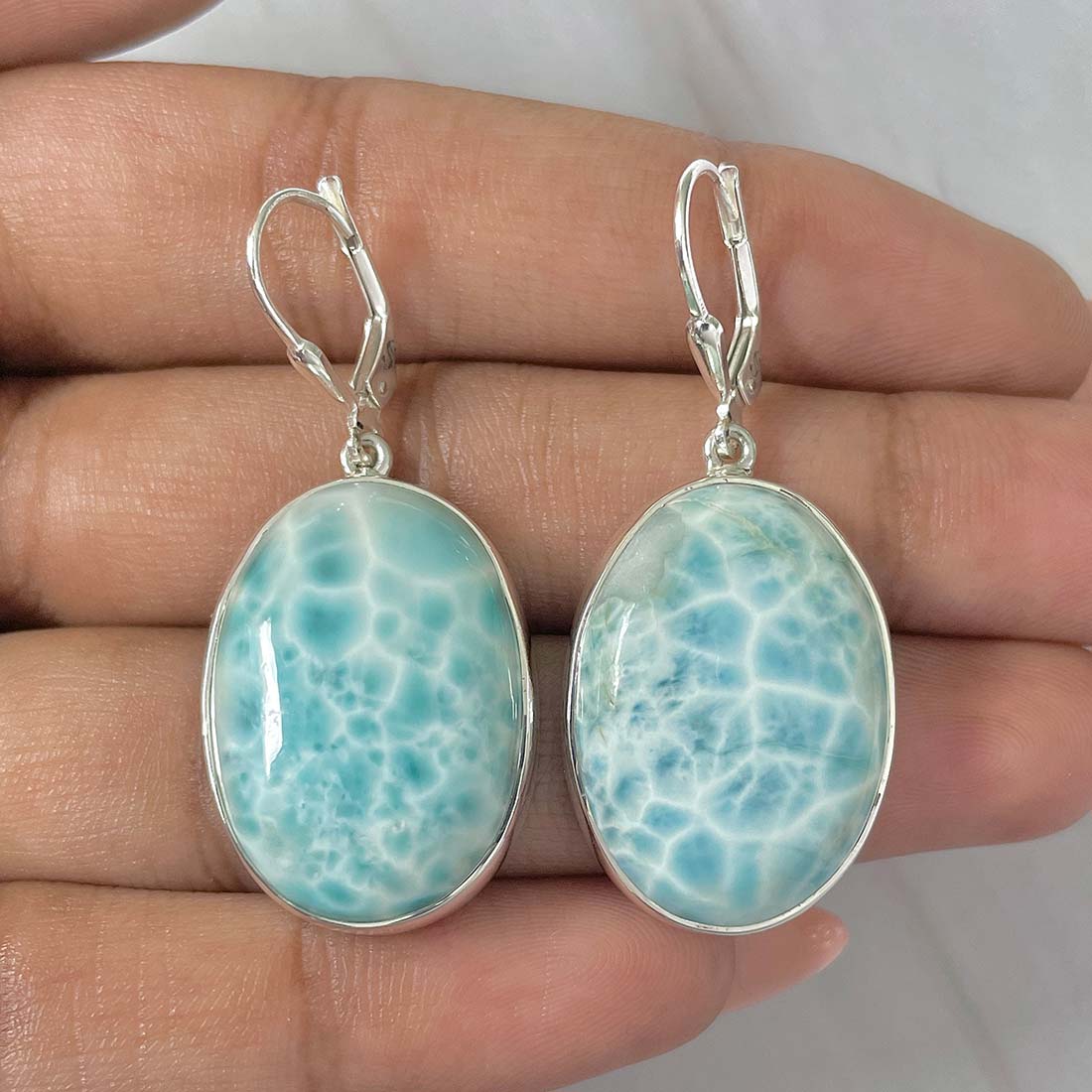 Larimar Earring-(LAR-E-228.)